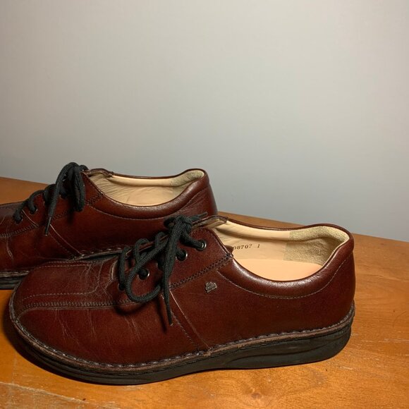 Mens 8.5 Finn Comfort Teak Designer Leather Shoes - Picture 6 of 9